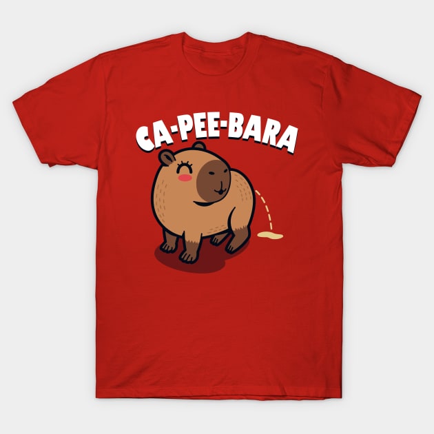 Funny Cute Capybara Peeing Gift For Capybara Lovers T-Shirt by Originals By Boggs